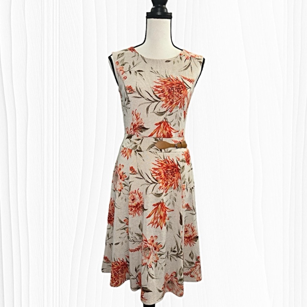 FLORAL PRINT SLEEVELESS DRESS